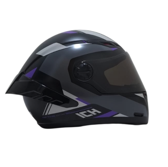 CASCO INTEGRAL ICH 501SP BRAZUK NEGRO GRIS OSCURO MORADO MATE VISOR NEGRO