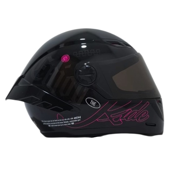 [205014] CASCO INTEGRAL ICH 501SP CAPTION NEGRO GRIS OSCURO FUCSIA BRILLO VISOR NEGRO (S)