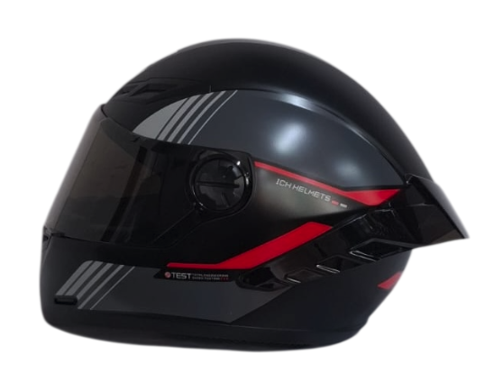 CASCO INTEGRAL ICH 501SP SLASA NEGRO ROJO GRIS MATE VISOR NEGRO (S)