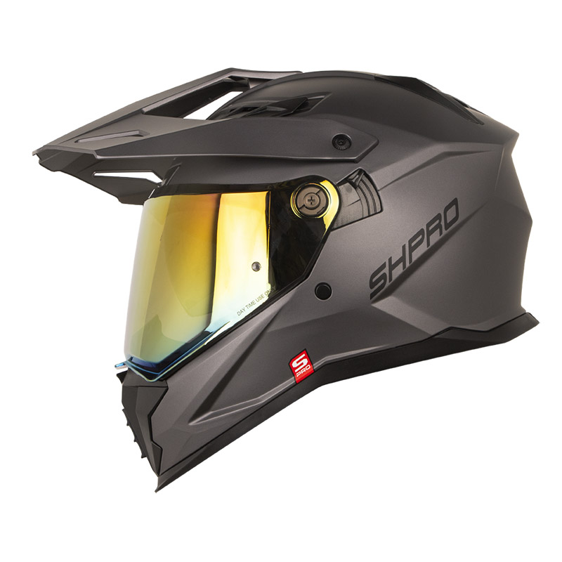CASCO MULTIPROPOSITO SHAFT PRO MX400 DOBLE VISOR SOLID GRIS OSCURO NEGRO MATE