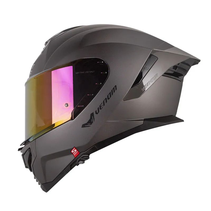 [197547] CASCO INTEGRAL SHAFT PRO 609 DOBLE VISOR VENOM SOLID GRIS OSCURO NEGRO MATE (S)
