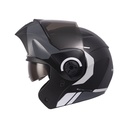 CASCO ABATIBLE ICH 3110 DOBLE VISOR KHAM NEGRO GRIS OSCURO SILVER MATE VISOR NEGRO