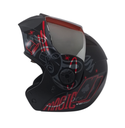 CASCO ABATIBLE ICH 3110 DOBLE VISOR MAGIC NEGRO GRIS OSCURO ROJO MATE VISOR SILVER