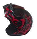 CASCO ABATIBLE ICH 3110 DOBLE VISOR FREAK NEGRO ROJO GRIS OSCURO MATE VISOR NEGRO