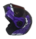 CASCO ABATIBLE ICH 3110 DOBLE VISOR FREAK NEGRO MORADO OSCURO BLANCO MATE VISOR NEGRO