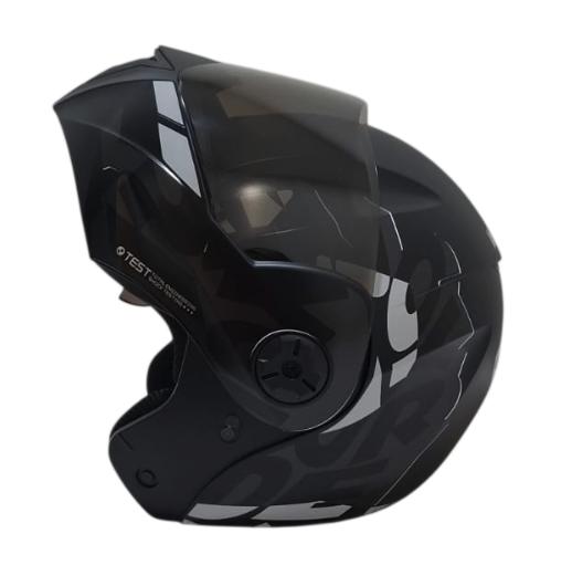 CASCO ABATIBLE ICH 3110 DOBLE VISOR FREAK NEGRO GRIS OSCURO GRIS MATE VISOR NEGRO