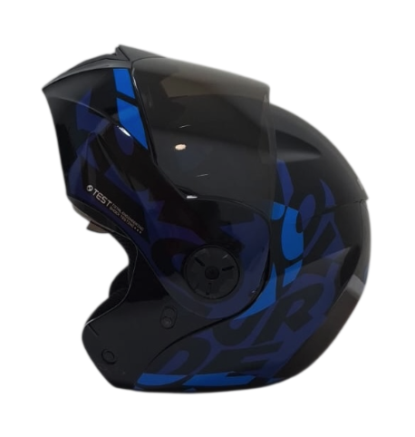 CASCO ABATIBLE ICH 3110 DOBLE VISOR FREAK NEGRO AZUL OSCURO AZUL BRILLO VISOR NEGRO (S)