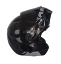 CASCO ABATIBLE ICH 3110 DOBLE VISOR FREAK NEGRO GRIS OSCURO GRIS BRILLO VISOR NEGRO