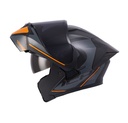 CASCO ABATIBLE ICH 3130 DOBLE VISOR COMPLEX NEGRO NARANJA MATE VISOR NEGRO