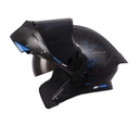 CASCO ABATIBLE ICH 3120 DOBLE VISOR TOPORIDER NEGRO AZUL GRIS MATE VISOR NEGRO