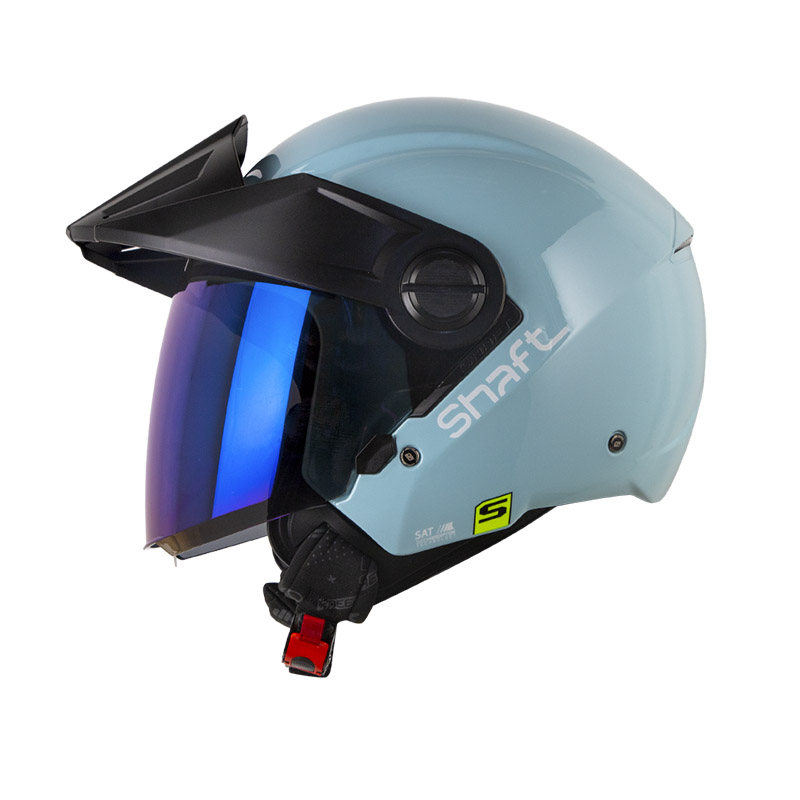 CASCO ABIERTO SHAFT 212 SOLID AZUL CLARO BLANCO BRILLO