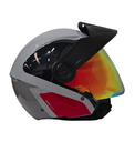 CASCO ABIERTO SHAFT 212 TRICK GRIS CLARO ROJO BRILLO