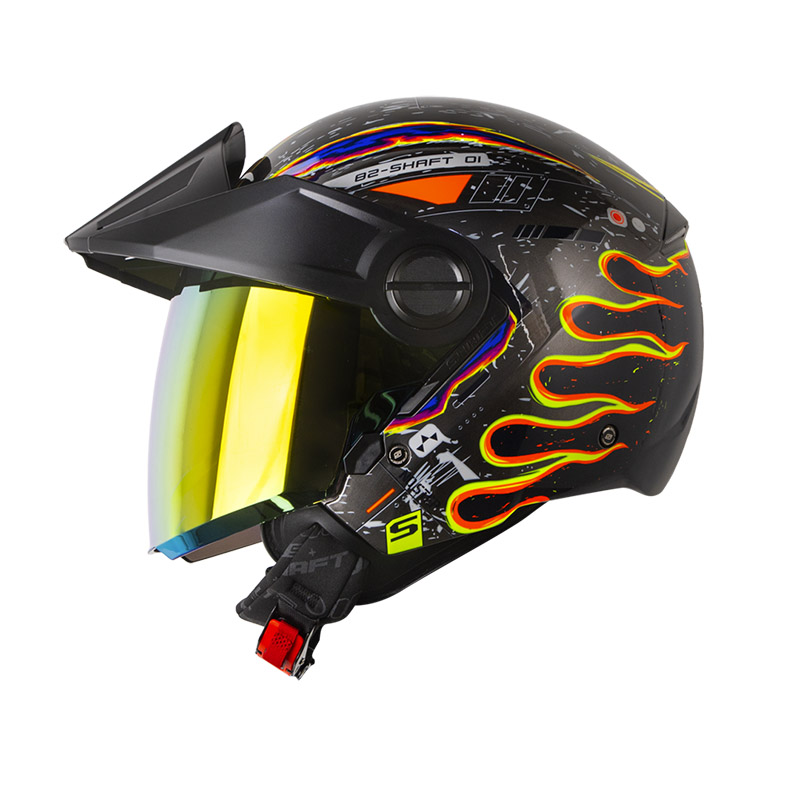 CASCO ABIERTO SHAFT 212 JET-XX GRIS METALIZADO NARANJA BRILLO (S)