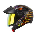 CASCO ABIERTO SHAFT 212 JET-XX GRIS METALIZADO NARANJA BRILLO