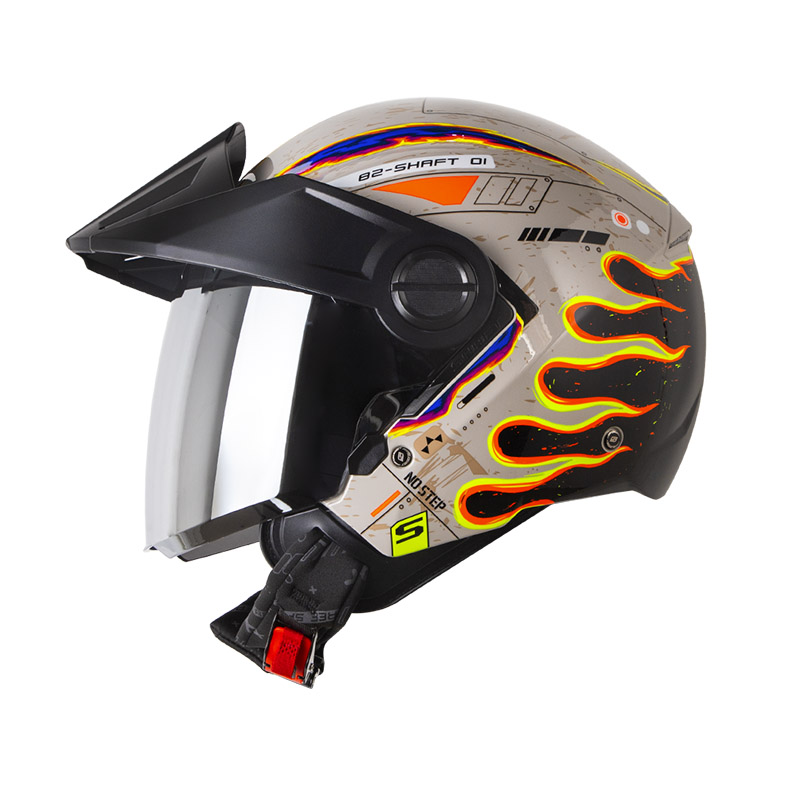 CASCO ABIERTO SHAFT 212 JET-XX ARENA NARANJA BRILLO (S)