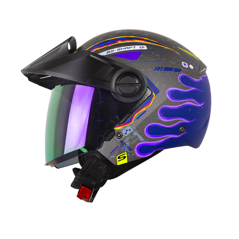 CASCO ABIERTO SHAFT 212 JET-XX CAMELEON GRIS OSCURO MORADO MATE