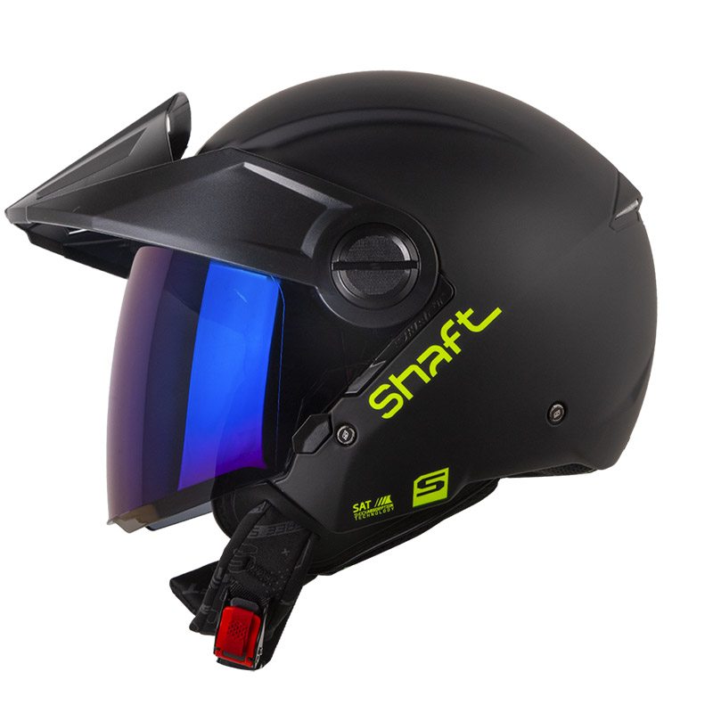 CASCO ABIERTO SHAFT 212 SOLID NEGRO AMARILLO MATE (S)