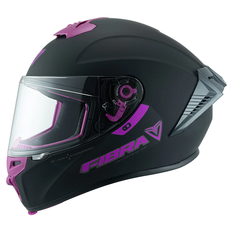CASCO INTEGRAL FIBRA GIGA 2 STREAM NEGRO MORADO MATE