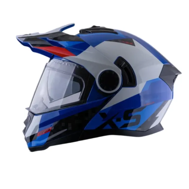 [590365] CASCO MULTIPROPOSITO ABATIBLE XSPORTS 165 AMPTOP AZUL ROJO BRILLO (S)