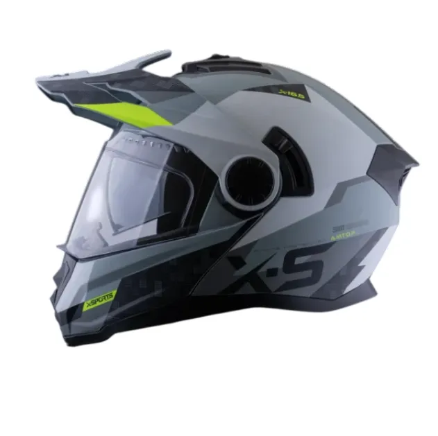 [591911] CASCO MULTIPROPOSITO ABATIBLE XSPORTS 165 AMPTOP GRIS AMARILLO MATE (S)