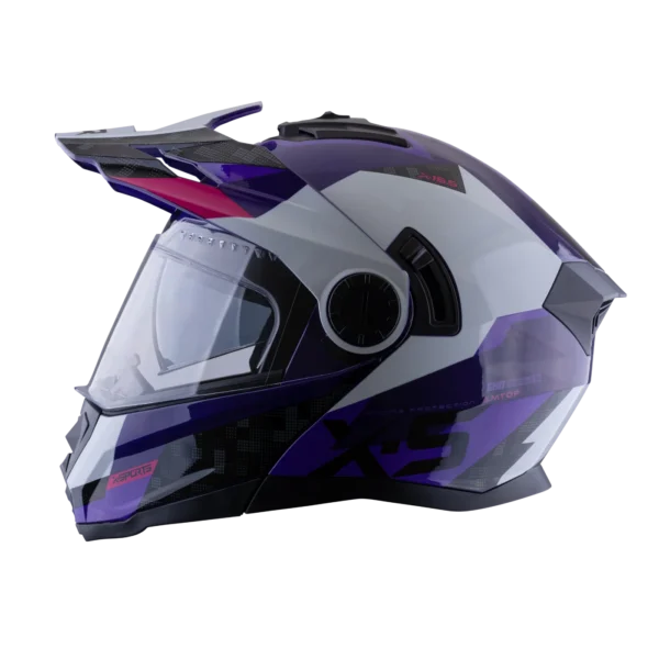 CASCO MULTIPROPOSITO ABATIBLE XSPORTS 165 AMPTOP GRIS MORADO BRILLO