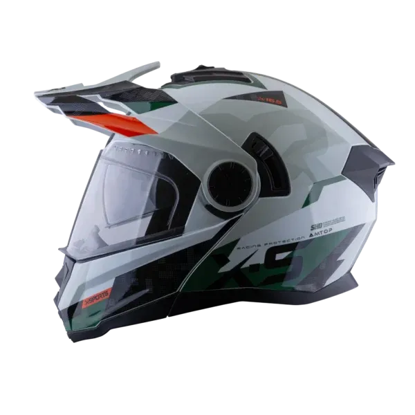 [592093] CASCO MULTIPROPOSITO ABATIBLE XSPORTS 165 AMPTOP GRIS NARANJA BRILLO (S)