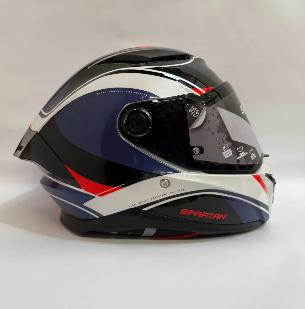 [613873] CASCO INTEGRAL SPARTAN DOBLE VISOR PANTHER CV A17 BLANCO AZUL (S)