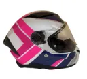 CASCO INTEGRAL SPARTAN DOBLE VISOR PANTHER VALVE A8 BLANCO MORADO ROSADO BRILLO