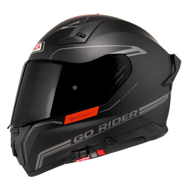 CASCO INTEGRAL NZI GO RIDER RADIKAL DOBLE VISOR NOUVEAU NEGRO ROJO MATE