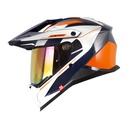 CASCO MULTIPROPOSITO SHAFT PRO MX400 DOBLE VISOR FRONTIER AZUL OSCURO NARANJA BRILLO