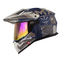 CASCO MULTIPROPOSITO SHAFT PRO MX400 DOBLE VISOR CRYPTONE AZUL OSCURO ARENA OSCURO MATE