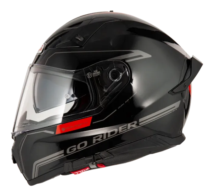 [150338A012V2S] CASCO INTEGRAL NZI GO RIDER RADIKAL DOBLE VISOR NOUVEAU NEGRO ROJO BRILLO (S)