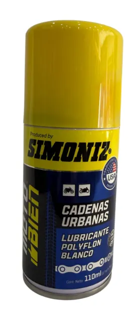 [206174] SPRAY SIMONIZ LUBRICANTE CADENAS URBANAS MOTO BIEN POLYFLON BLANCO 110ML