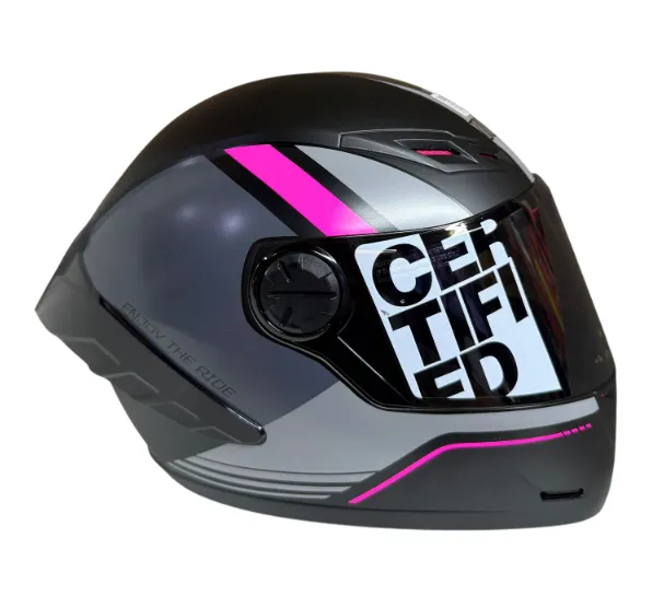 CASCO INTEGRAL ICH 501SP DINGO NEGRO GRIS FUCSIA MATE VISOR NEGRO