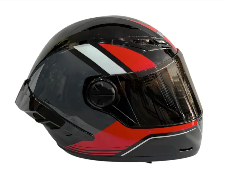 CASCO INTEGRAL ICH 501SP DINGO NEGRO ROJO SILVER BRILLO VISOR NEGRO 