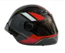 CASCO INTEGRAL ICH 501SP DINGO NEGRO ROJO SILVER BRILLO VISOR NEGRO