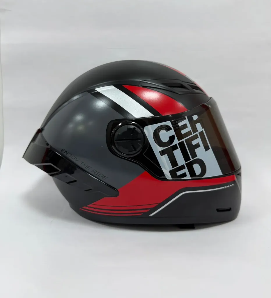 CASCO INTEGRAL ICH 501SP DINGO NEGRO ROJO SILVER MATE VISOR NEGRO (S)