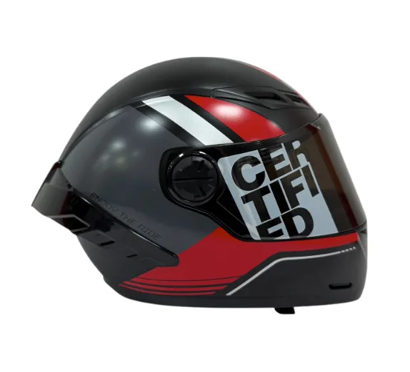 CASCO INTEGRAL ICH 501SP DINGO NEGRO ROJO SILVER MATE VISOR NEGRO (S)
