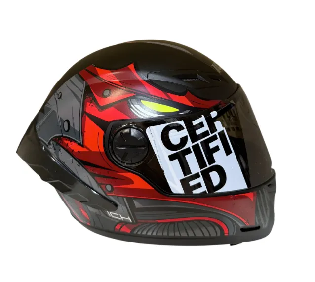 CASCO INTEGRAL ICH 501SP GEAR FORZE NEGRO GRIS OSCURO ROJO MATE VISOR NEGRO (S)