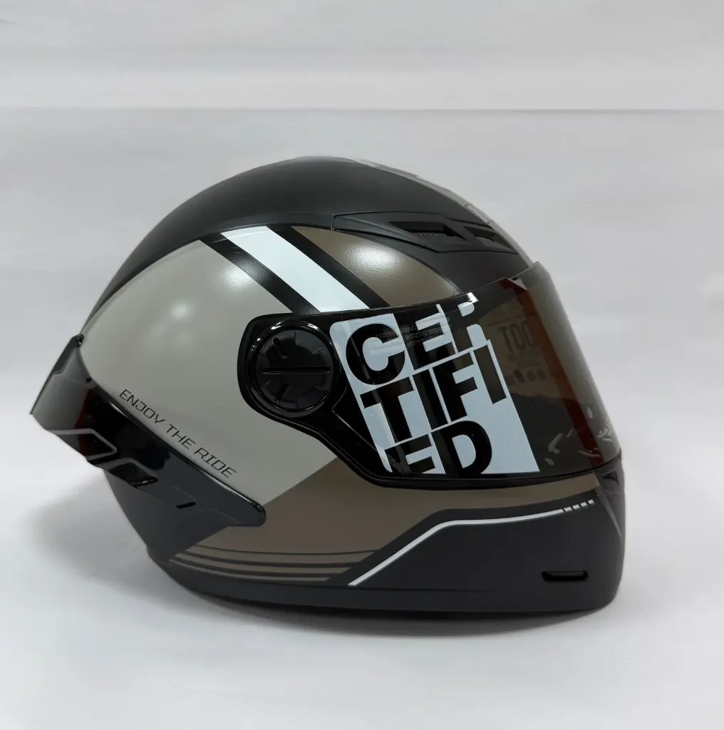 CASCO INTEGRAL ICH 501SP DINGO NEGRO GRIS OSCURO BLANCO VISOR NEGRO (S)