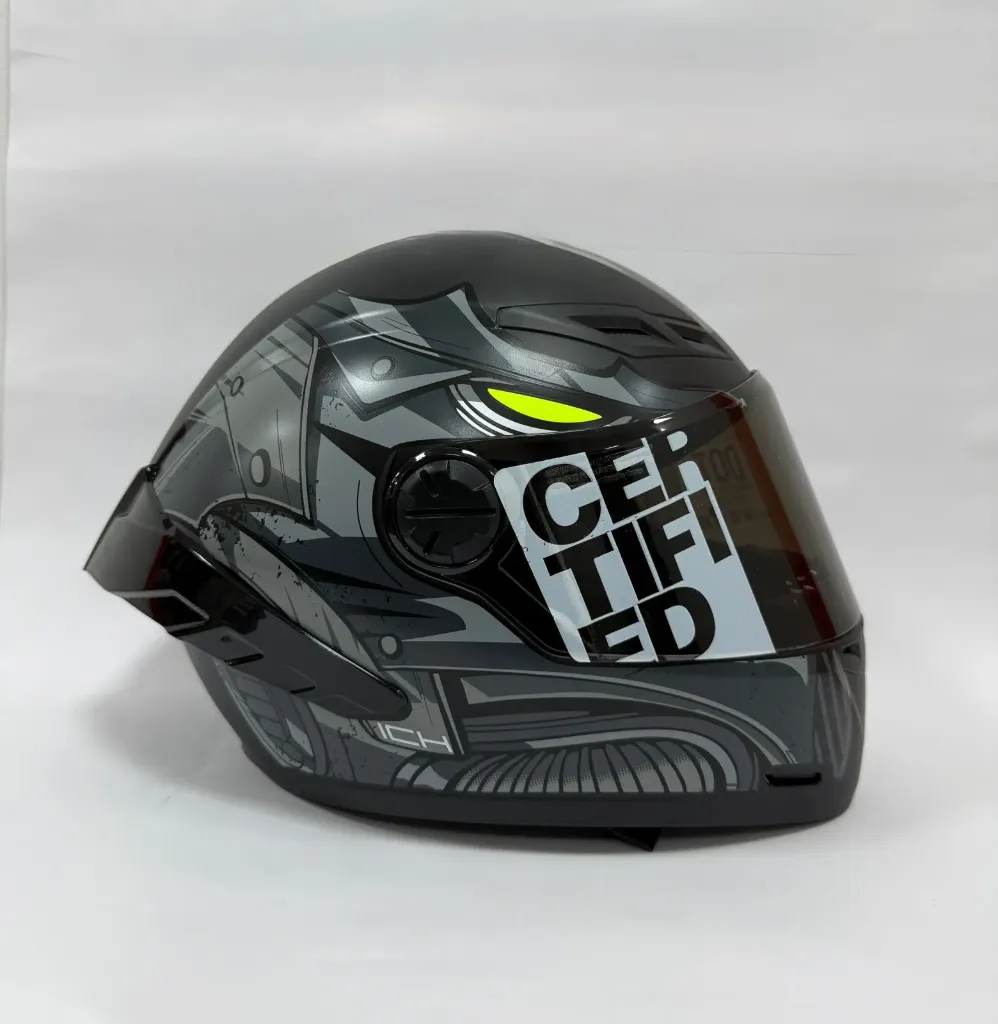CASCO INTEGRAL ICH 501SP DINGO NEGRO GRIS OSCURO AMARILLO NEON MATE VISOR NEGRO (S)