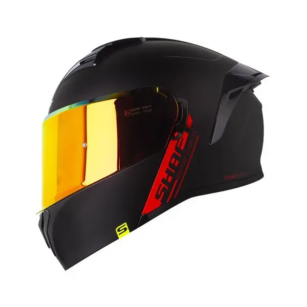 [194670] CASCO ABATIBLE SHAFT 3820SP SOLID NEGRO ROJO MATE VISOR REVO ROJO (S)