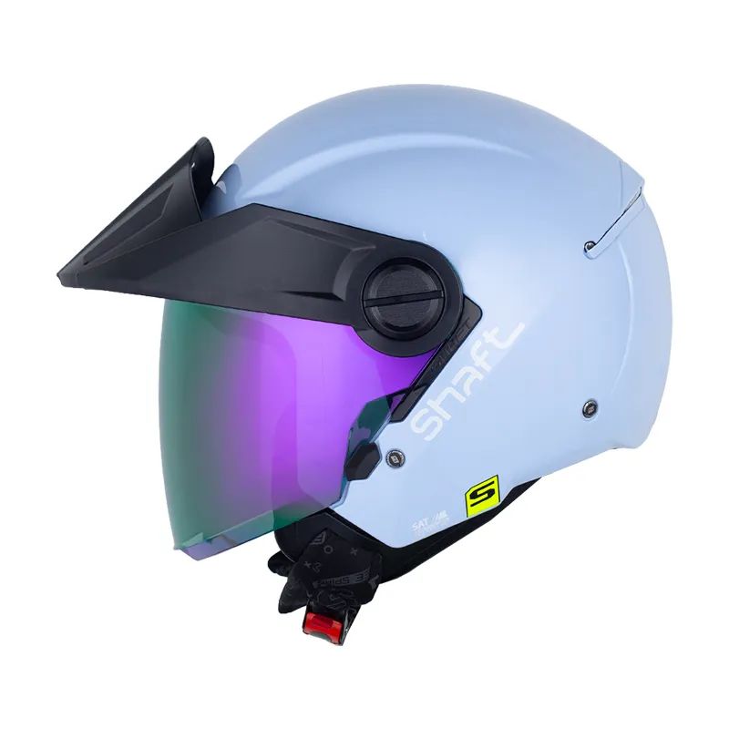 CASCO ABIERTO SHAFT 212 SOLID AZUL CLARO BLANCO BRILLO