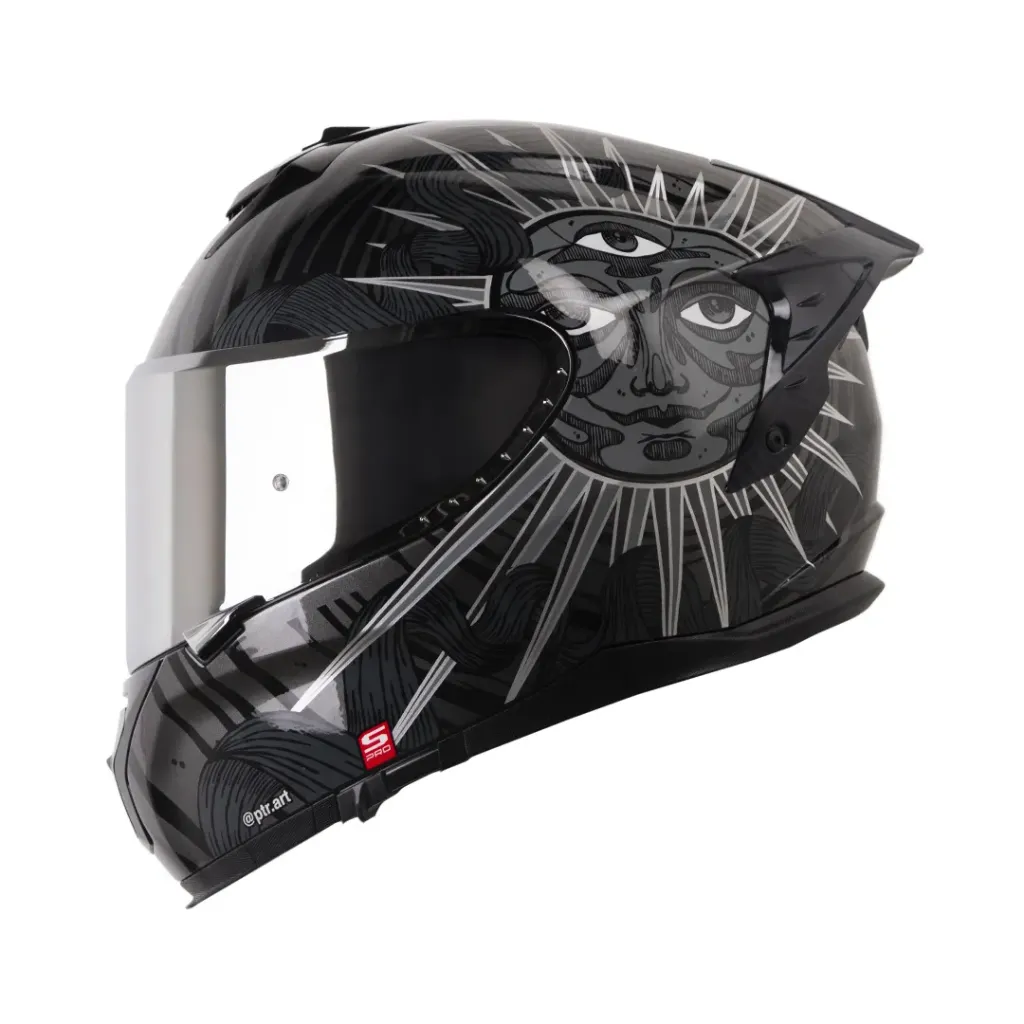 CASCO INTEGRAL SHAFT PRO 610 EVO DOBLE VISOR ECLIPSE NEGRO SILVER BRILLO