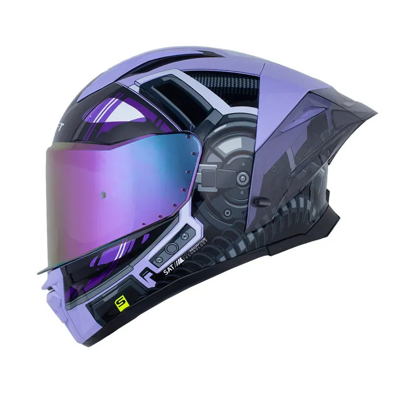 CASCO INTEGRAL SHAFT 596SP COSMO MORADO CLARO GRIS OSCURO BRILLO