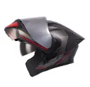 CASCO ABATIBLE ICH 3130 DOBLE VISOR COMPLEX NEGRO ROJO MATE VISOR SILVER