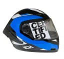 CASCO INTEGRAL ICH 501SP BRAZUK NEGRO AZUL AZUL BRILLO VISOR TRANSPARENTE