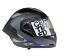 CASCO INTEGRAL ICH 501SP BRAZUK NEGRO GRIS OSCURO AZUL MATE VISOR TRANSPARENTE