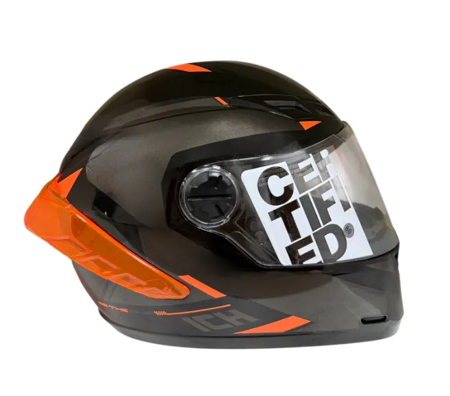 CASCO INTEGRAL ICH 501SP BRAZUK NEGRO GRIS OSCURO NARANJA MATE VISOR TRANSPARENTE (S)