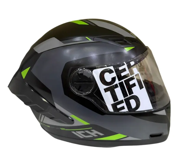 CASCO INTEGRAL ICH 501SP BRAZUK NEGRO GRIS OSCURO VERDE MATE VISOR TRANSPARENTE (S)